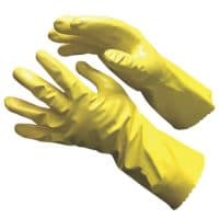 2012YF 13" Qualatex Yellow Tough 15 mil Latex Gloves