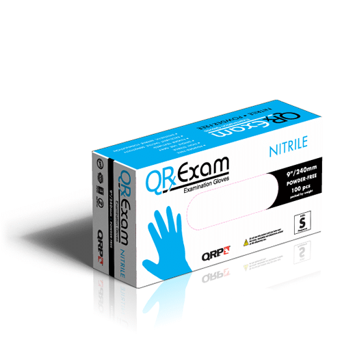 QRX EXN Exam 9" Blue Nitrile Gloves