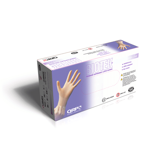 609BPF Biotek Latex 9" Powder-Free Gloves