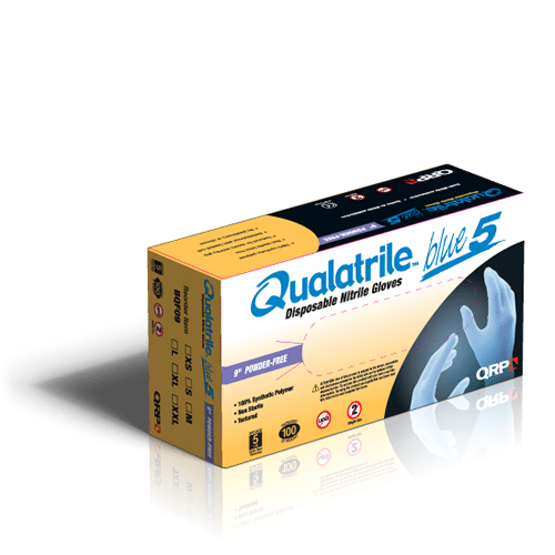 BQF09 Qualatrile Blue Nitrile 9" Powder-Free Gloves